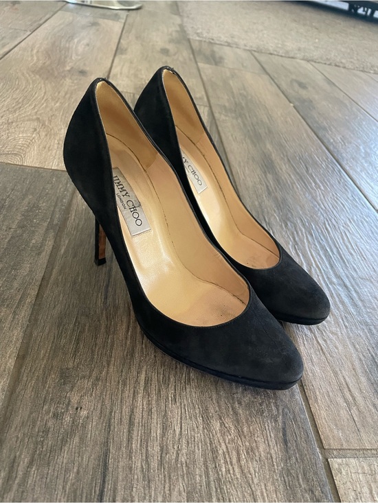 Jimmy Choo Shoes - Jimmy Choo Black Suede Pointed-Toe Stiletto Pumps